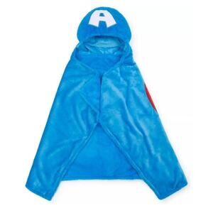 Marvel Captain America Kids' Hooded Blanket Red/Blue